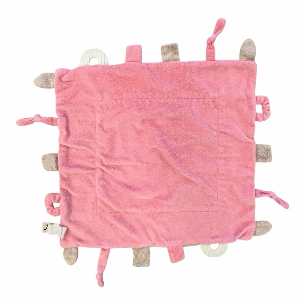 Maison Chic Baby Pink Puppy Dog Lovey Knotted Crinkle Security Blanket Teether